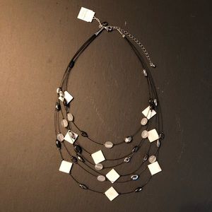 Lia Sophia Necklace - Black/White/Silver